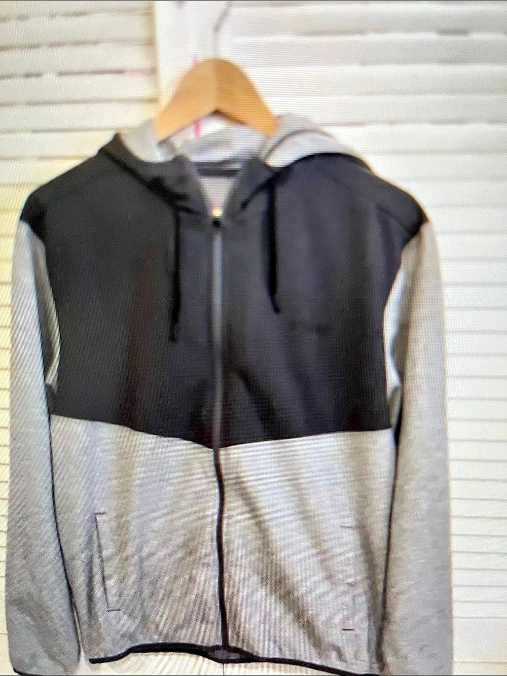 rhone Sportswear Tech Fleece Windrunner Full-Zip Hoodie Black & Gray
